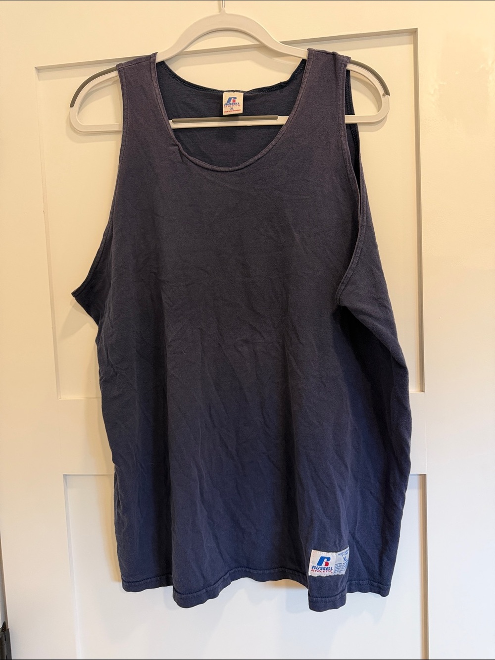 Vintage Russell Athletic Tank Top Navy Blue Oversized XL USA Made 90s